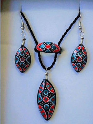 Handmade Chitrali Jewelry Set | Ibex & Markhor Horn Inspired Necklace and Earrings | Traditional Tribal Design – Himalians Fashion