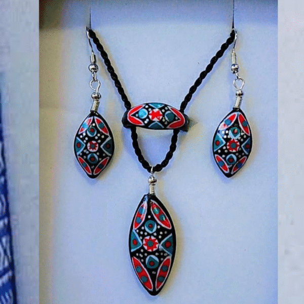 Handmade Chitrali Jewelry Set | Ibex & Markhor Horn Inspired Necklace and Earrings | Traditional Tribal Design – Himalians Fashion