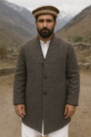 Handmade Pure Woolen Long Coat for Men – Traditional Winter Overcoat