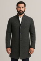 Handmade Pure Woolen Long Coat for Men – Traditional Winter Overcoat