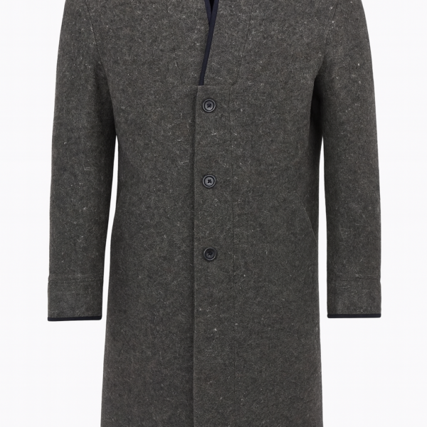 Handmade Pure Woolen Long Coat for Men – Traditional Winter Overcoat