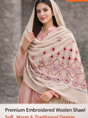 Premium Embroidered Woolen Shawl for Women – Soft, Warm & Elegant Winter Wear