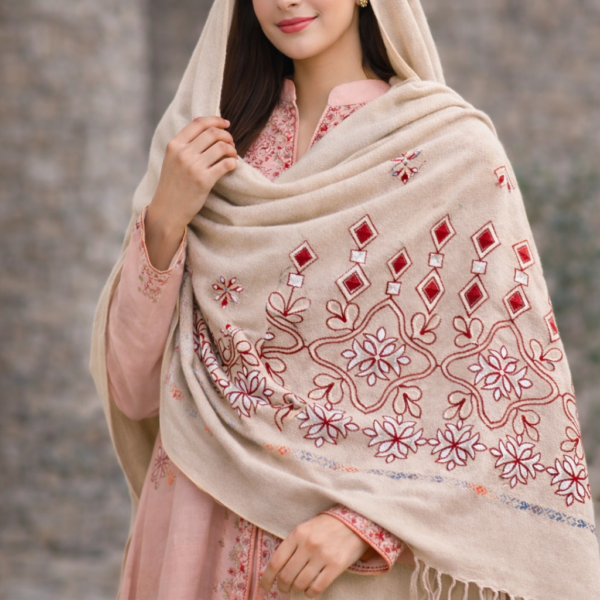 Premium Embroidered Woolen Shawl for Women – Soft, Warm & Elegant Winter Wear